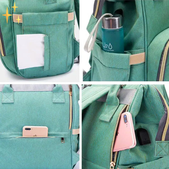 Stylish Diaper Bag Backpack with USB Charger – ParentPack-Green-State of Style