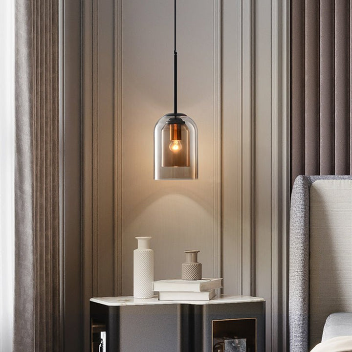 Stylish Double Glass Pendant Lamp - AuraGlas-Smoke grey-State of Style