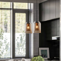Stylish Double Glass Pendant Lamp - AuraGlas-Smoke grey-State of Style