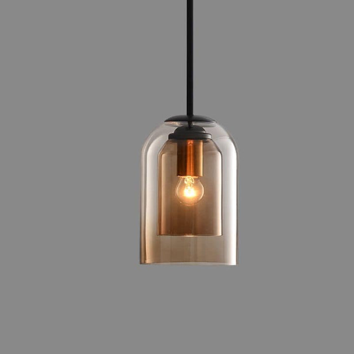 Stylish Double Glass Pendant Light - AuraGlass-Rust-State of Style