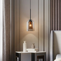 Stylish Double Glass Pendant Light - AuraGlass-Smoke Grey-State of Style