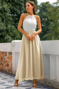 Stylish Dress for Wedding Guests with Open Back - Isabella-Champagne-AU4-State of Style