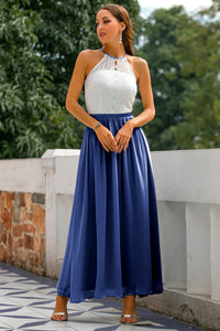 Stylish Dress for Wedding Guests with Open Back - Isabella-Navy Blue-AU4-State of Style