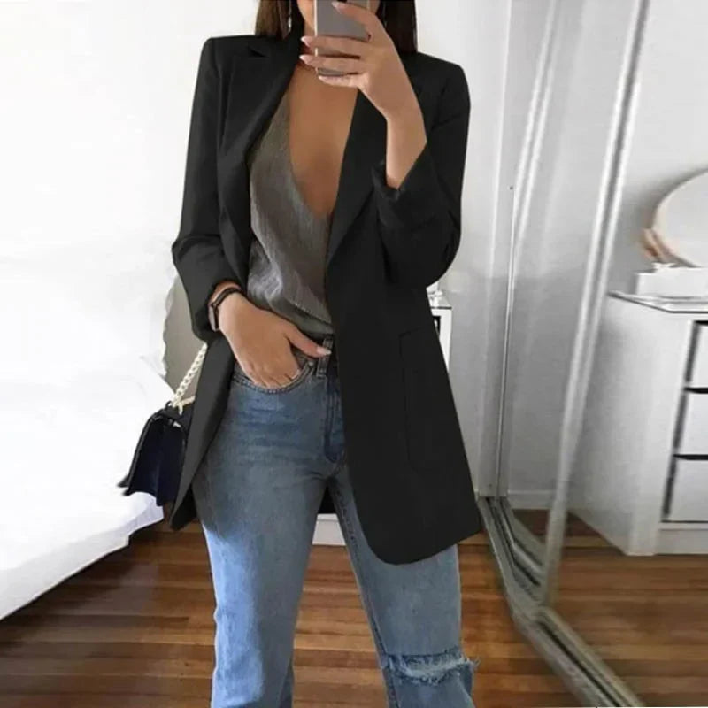 Stylish Elegant Streetwear Blazer - Serena-Black-S-State of Style