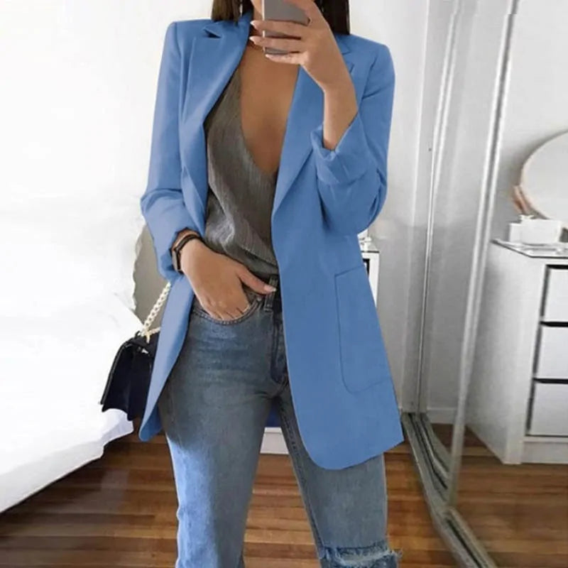 Stylish Elegant Streetwear Blazer - Serena-Blue-S-State of Style