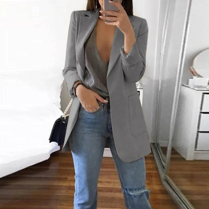 Stylish Elegant Streetwear Blazer - Serena-Grey-S-State of Style