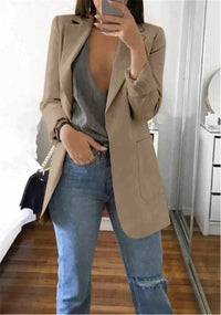 Stylish Elegant Streetwear Blazer - Serena-Khaki-S-State of Style