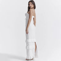Stylish Embroidered Camisole Maxi Dress in White - Alina-XS-State of Style