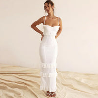 Stylish Embroidered Camisole Maxi Dress in White - Alina-XS-State of Style