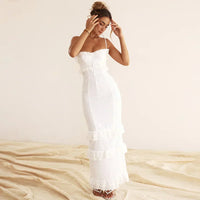 Stylish Embroidered Camisole Maxi Dress in White - Alina-XS-State of Style