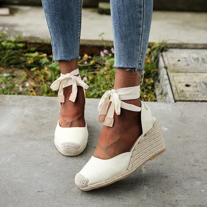 Stylish espadrille sandals for women – Maribel-White-3-State of Style