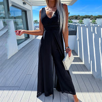 Stylish festive ladies' jumpsuit with dress look – Lorena-Black-S-State of Style