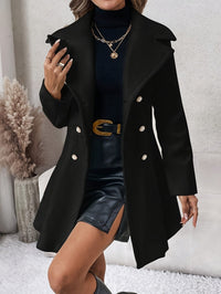 Stylish Flare Coat with Double-Breasted Design - Isadora-White-S-State of Style
