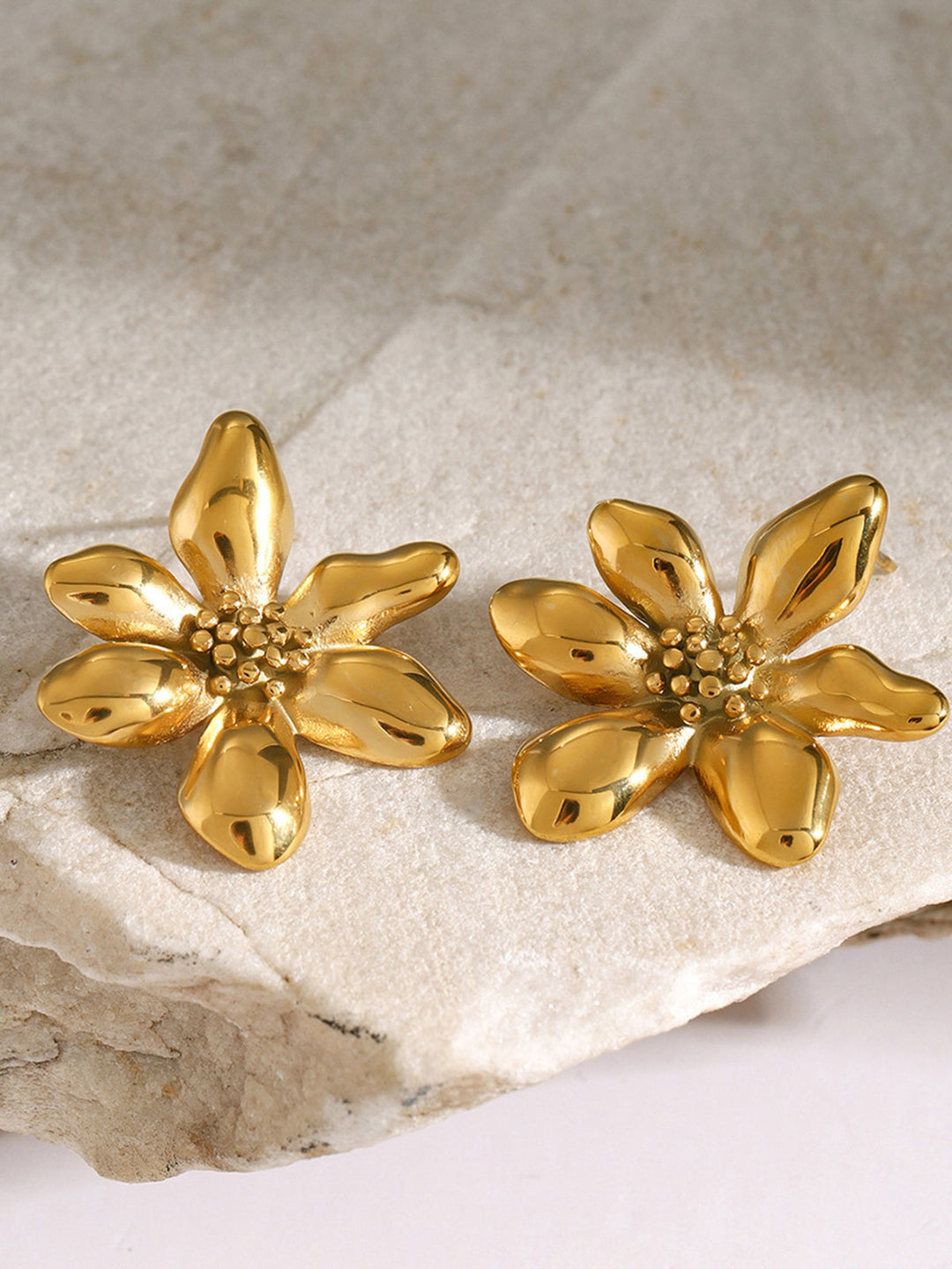 Stylish Flower Earrings - Florina-Gold-State of Style