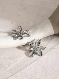 Stylish Flower Earrings - Florina-Silver-State of Style