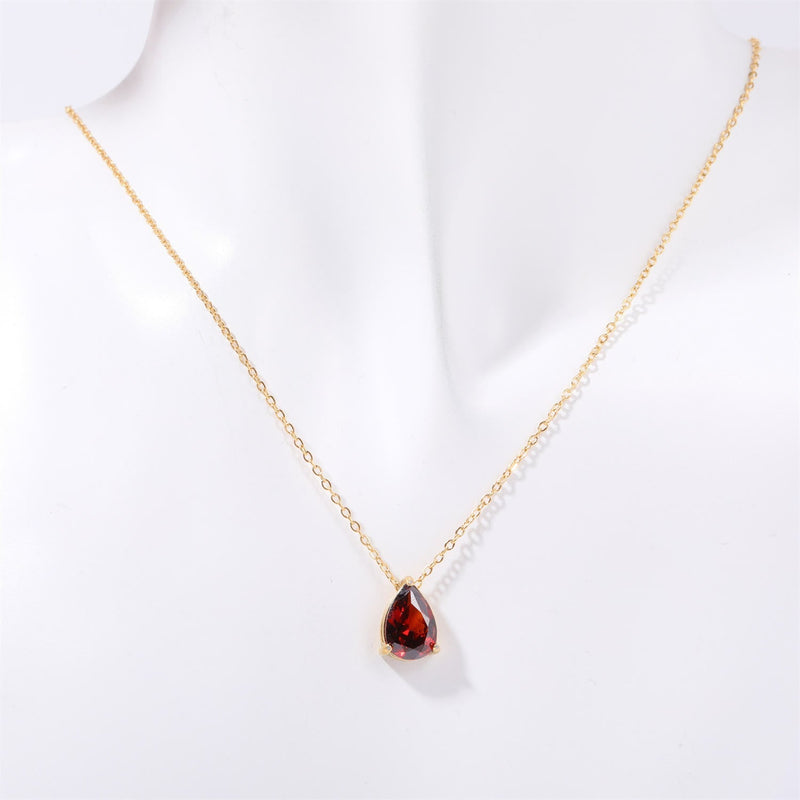 Stylish Garnet Birthstone Jewellery Set - Liora-Necklace-State of Style