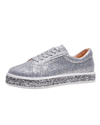 Stylish Glitter Platform Sneakers for Women - Sienna-Silver-5-State of Style