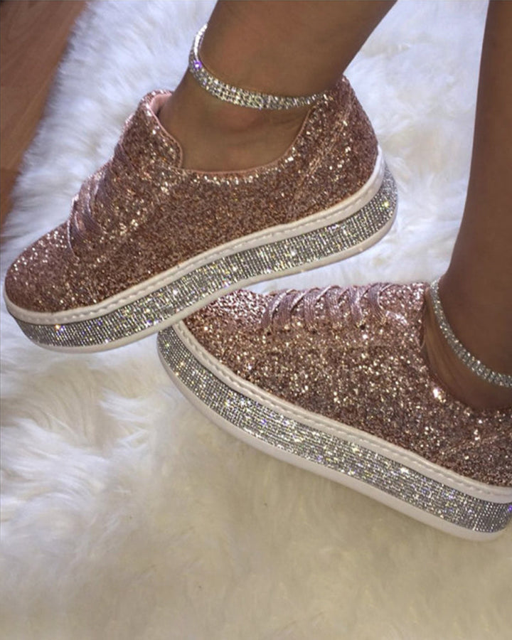 Stylish Glitter Platform Sneakers for Women - Sienna-Silver-5-State of Style