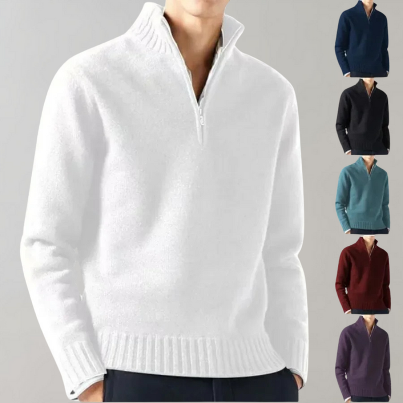 Stylish Half-Zip Men’s Sweater - Ethan-Black-S-State of Style