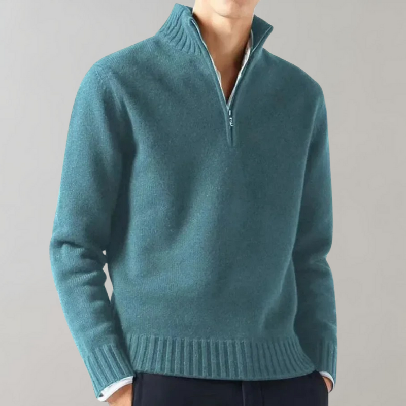 Stylish Half-Zip Men’s Sweater - Ethan-Ocean Blue-S-State of Style
