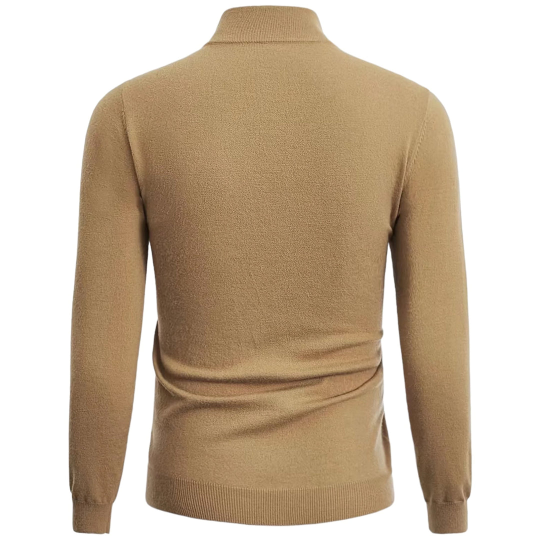 Stylish Half-Zip Men's Sweater - NordFlex-Beige-S-State of Style