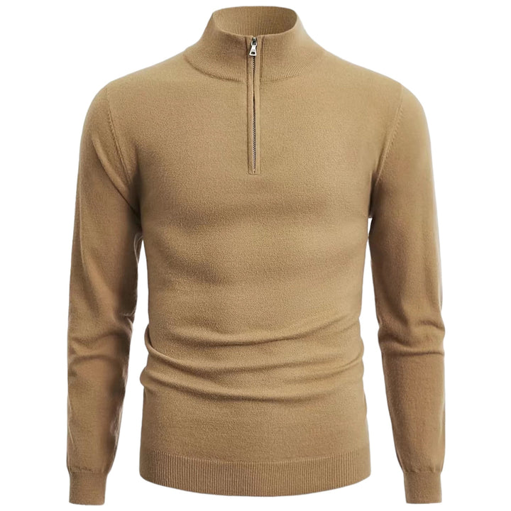 Stylish Half-Zip Men's Sweater - NordFlex-Beige-S-State of Style