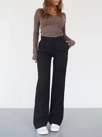 Stylish High-Waisted Pants - Luna-Black-S-State of Style