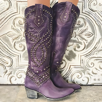 Stylish High Women's Boots - Elena-Purple-3-State of Style