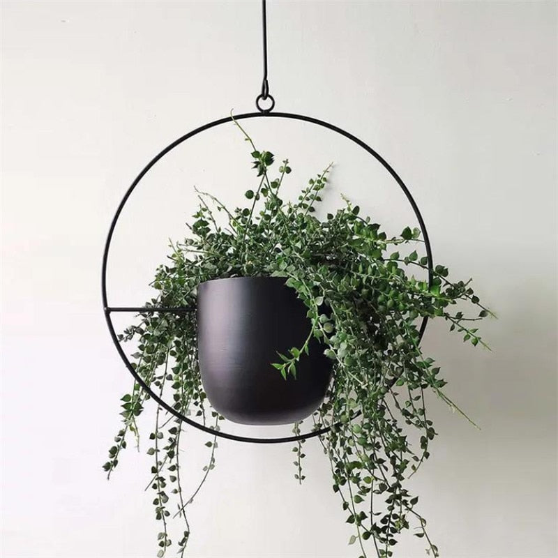 Stylish Indoor and Outdoor Plant Hanger - LeafLuxe-Round-Gold-State of Style