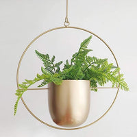 Stylish Indoor and Outdoor Plant Hanger - LeafLuxe-Round-Gold-State of Style