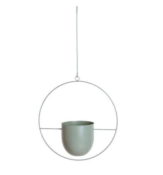 Stylish Indoor and Outdoor Plant Hanger - LeafLuxe-Round-Grey-State of Style