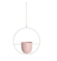 Stylish Indoor and Outdoor Plant Hanger - LeafLuxe-Round-Pink-State of Style