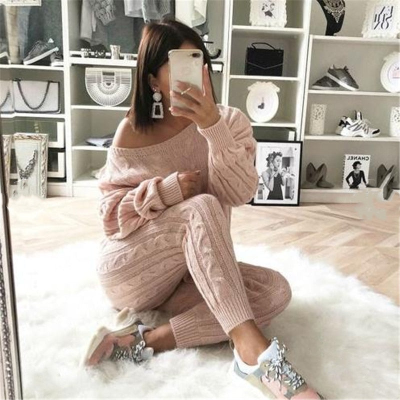Stylish Knitted Ensemble | Perfect for Cold Days-Pink-S-State of Style