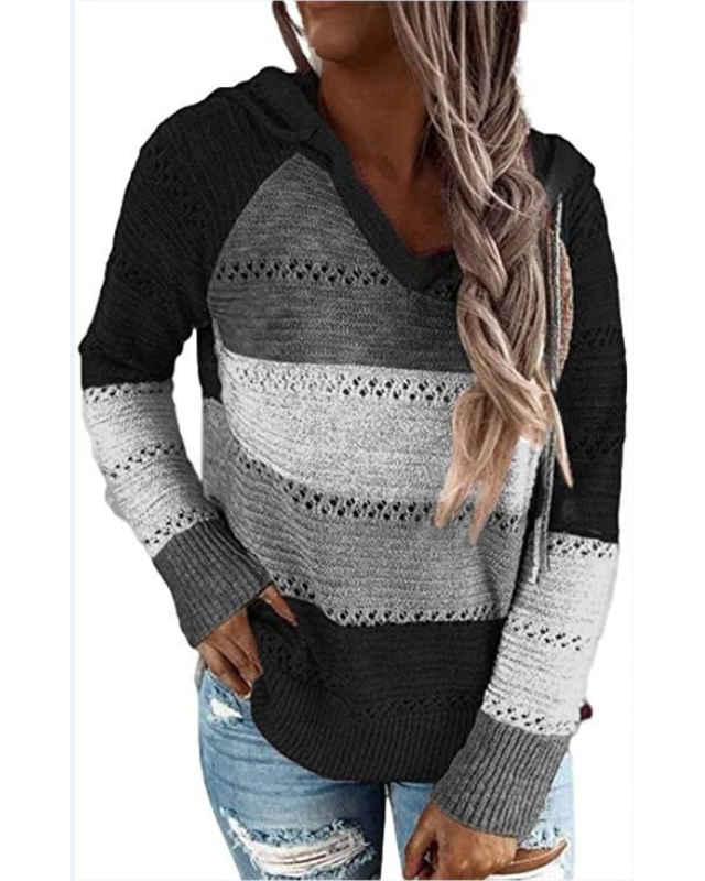 Stylish Knitted Women's Jumper - Aurora-Black-S-State of Style