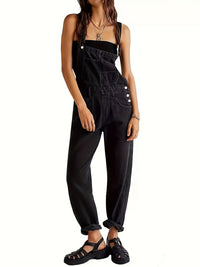 Stylish ladies' denim jumpsuit for everyday wear - CityEase-Black-XS-State of Style