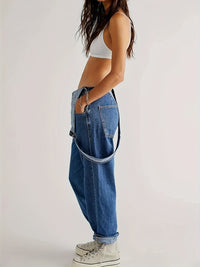 Stylish ladies' denim jumpsuit for everyday wear - CityEase-White-XS-State of Style