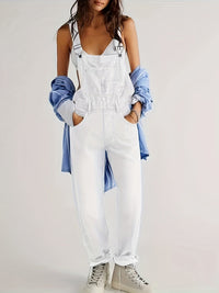 Stylish ladies' denim jumpsuit for everyday wear - CityEase-White-XS-State of Style