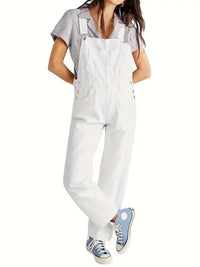 Stylish ladies' denim jumpsuit for everyday wear - CityEase-White-XS-State of Style