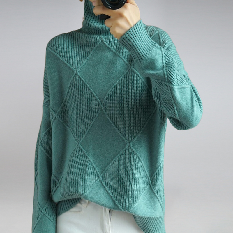 Stylish Ladies' Roll Neck Jumper - Isabella-Blue-S-State of Style