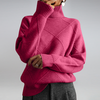 Stylish Ladies' Roll Neck Jumper - Isabella-Pink-S-State of Style