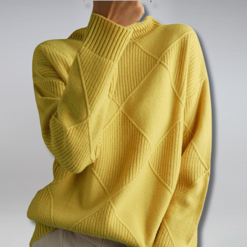 Stylish Ladies' Roll Neck Jumper - Isabella-Yellow-S-State of Style