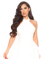 Stylish ladies' summer dress with halter neck – Malia-Black-S-State of Style