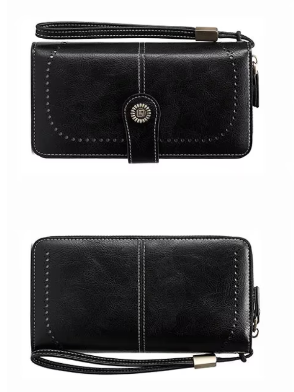 Stylish Large-Capacity Wrist Wallet-Black-12 Card Slots-State of Style