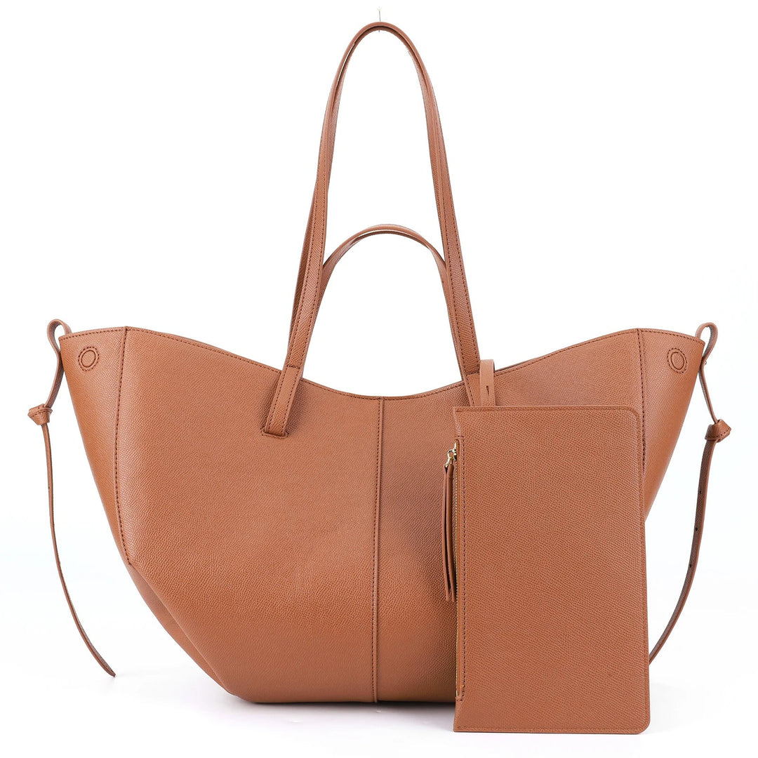 Stylish Leather Handbag - Adeline-Camel-State of Style
