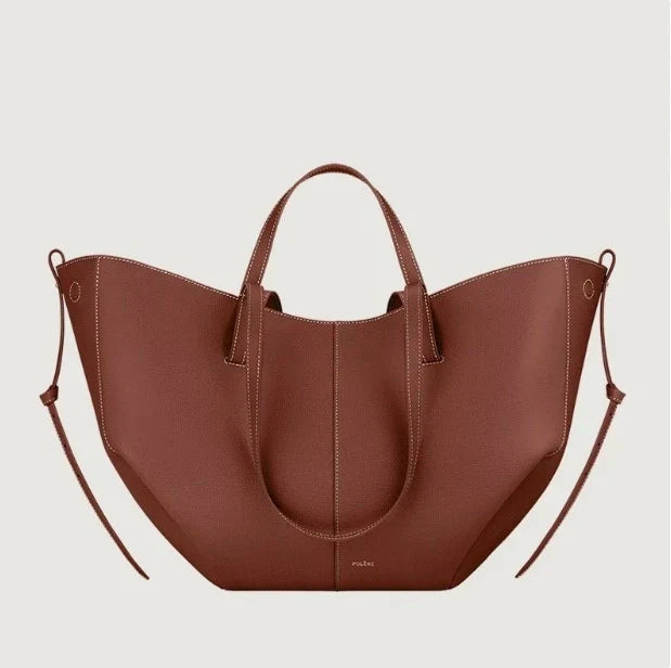 Stylish Leather Handbag - Adeline-Cognac-State of Style