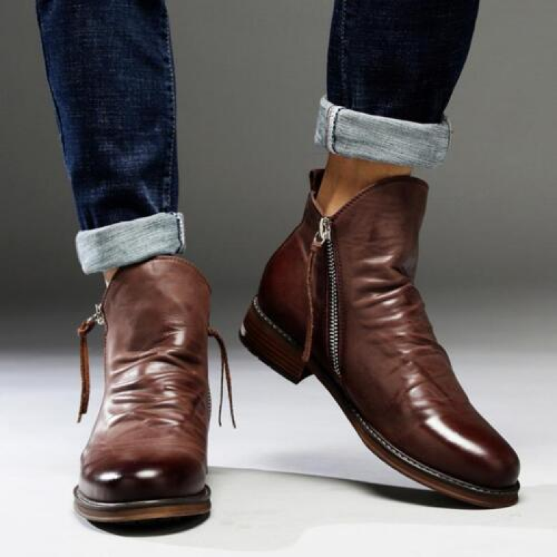 Stylish Leather Men's Boots - Milan-Black-5-State of Style