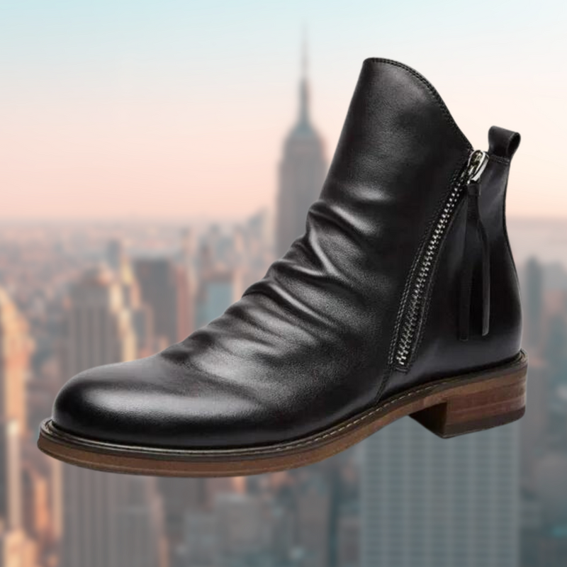 Stylish Leather Men's Boots - Milan-Black-5-State of Style