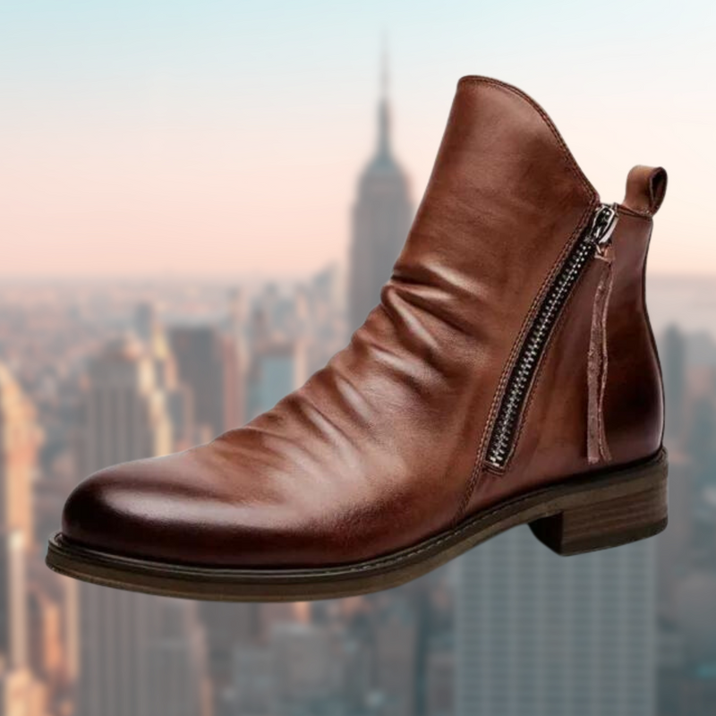 Stylish Leather Men's Boots - Milan-Brown-5-State of Style
