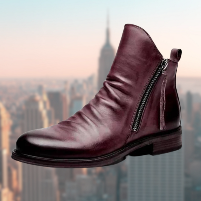Stylish Leather Men's Boots - Milan-Red-5-State of Style