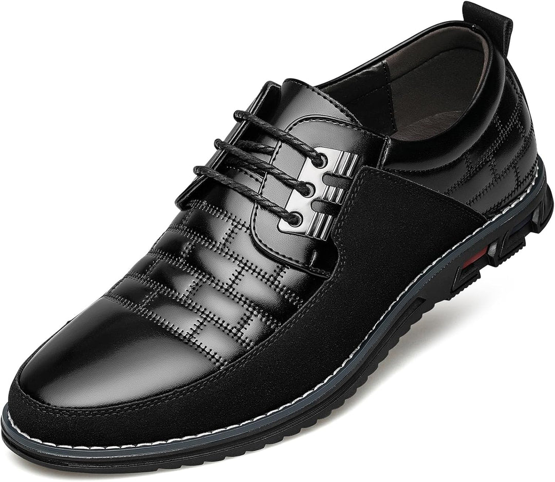 Stylish Leather Men's Shoes - James-Solid Black-6.5-State of Style